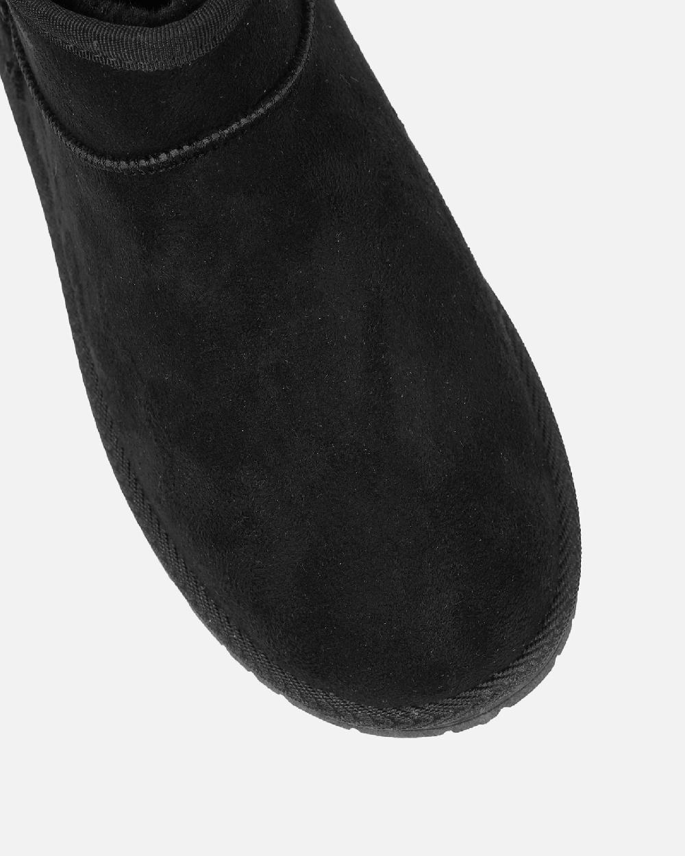 Simmi Black Faux Suede Ultra Low Boots