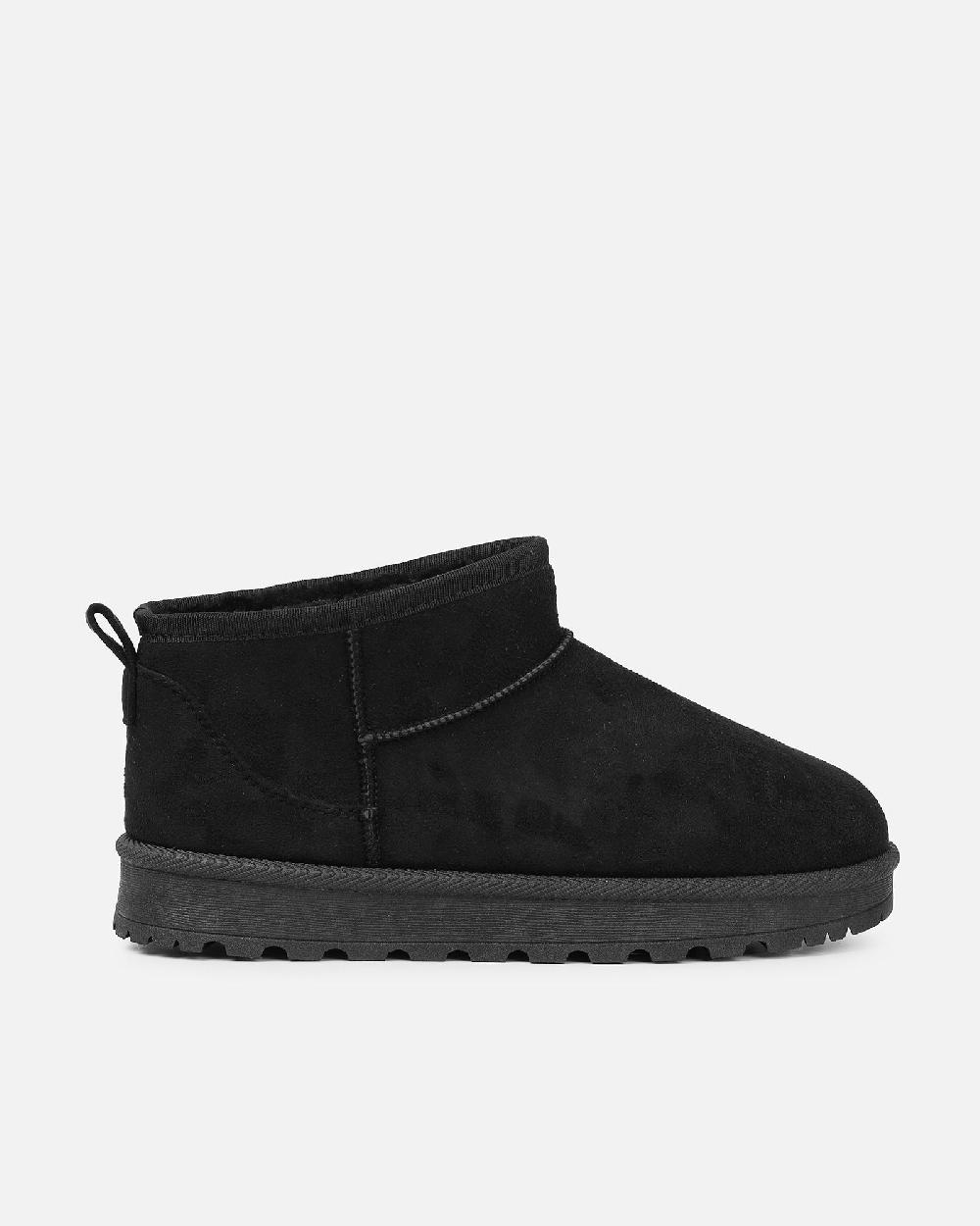 Simmi Black Faux Suede Ultra Low Boots