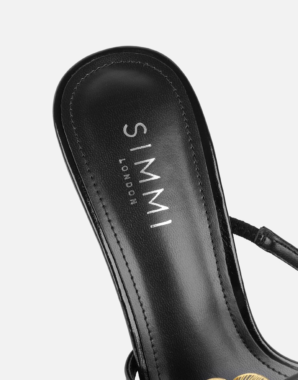 Simmi Black Flower Detail Mules