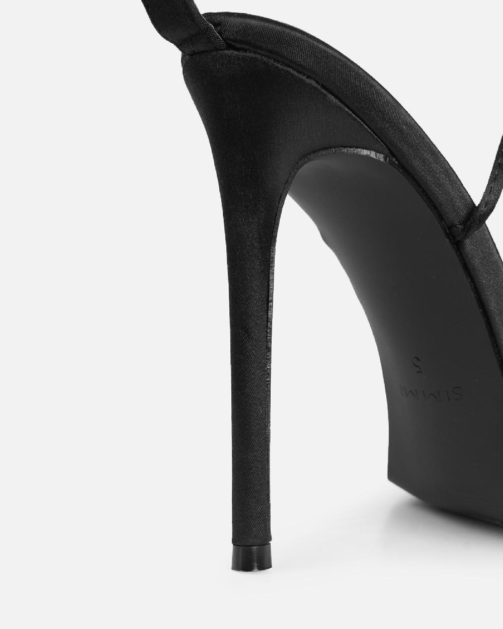 Simmi Black Flower Heeled Sandals