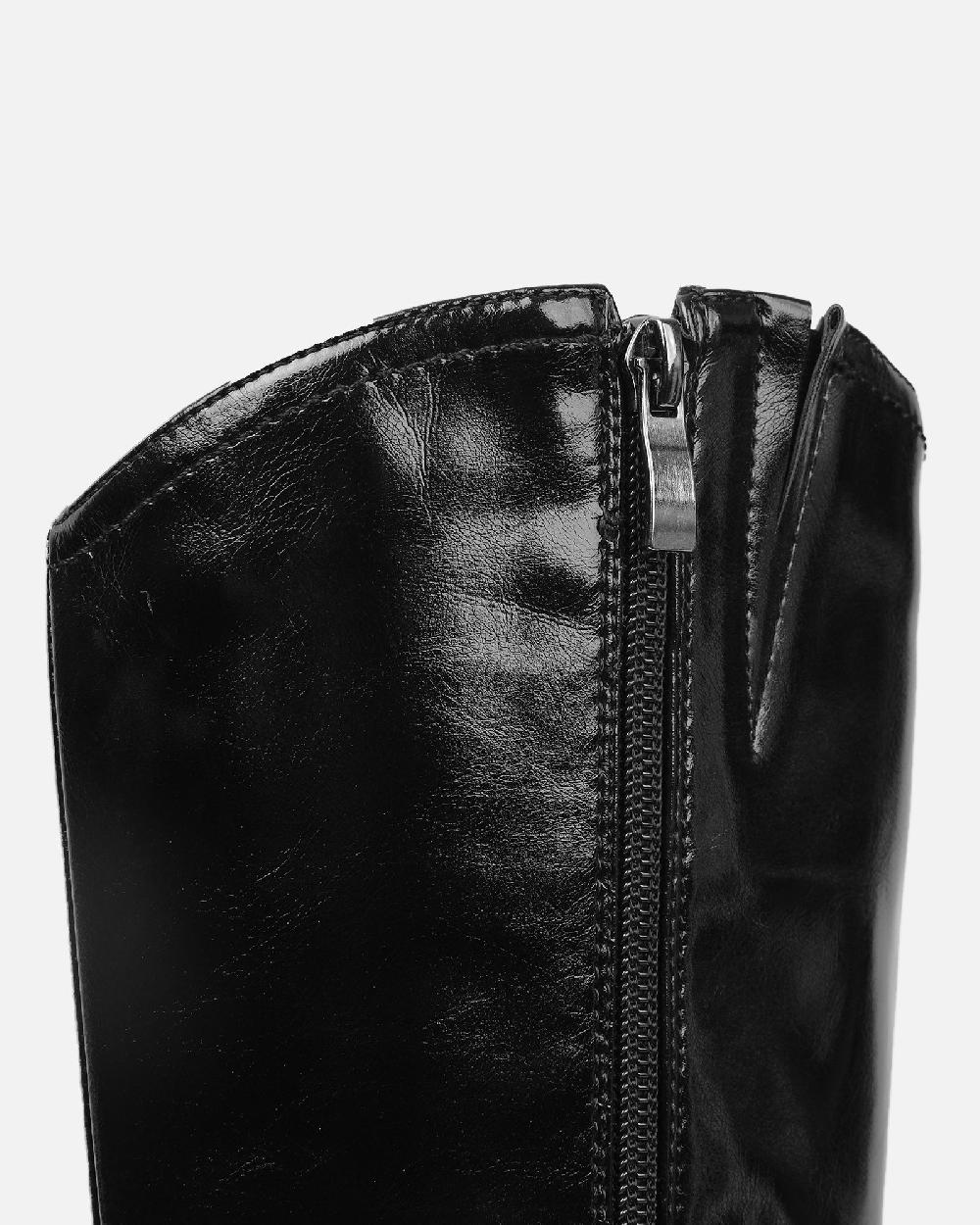 Simmi Black Heeled Western Boots