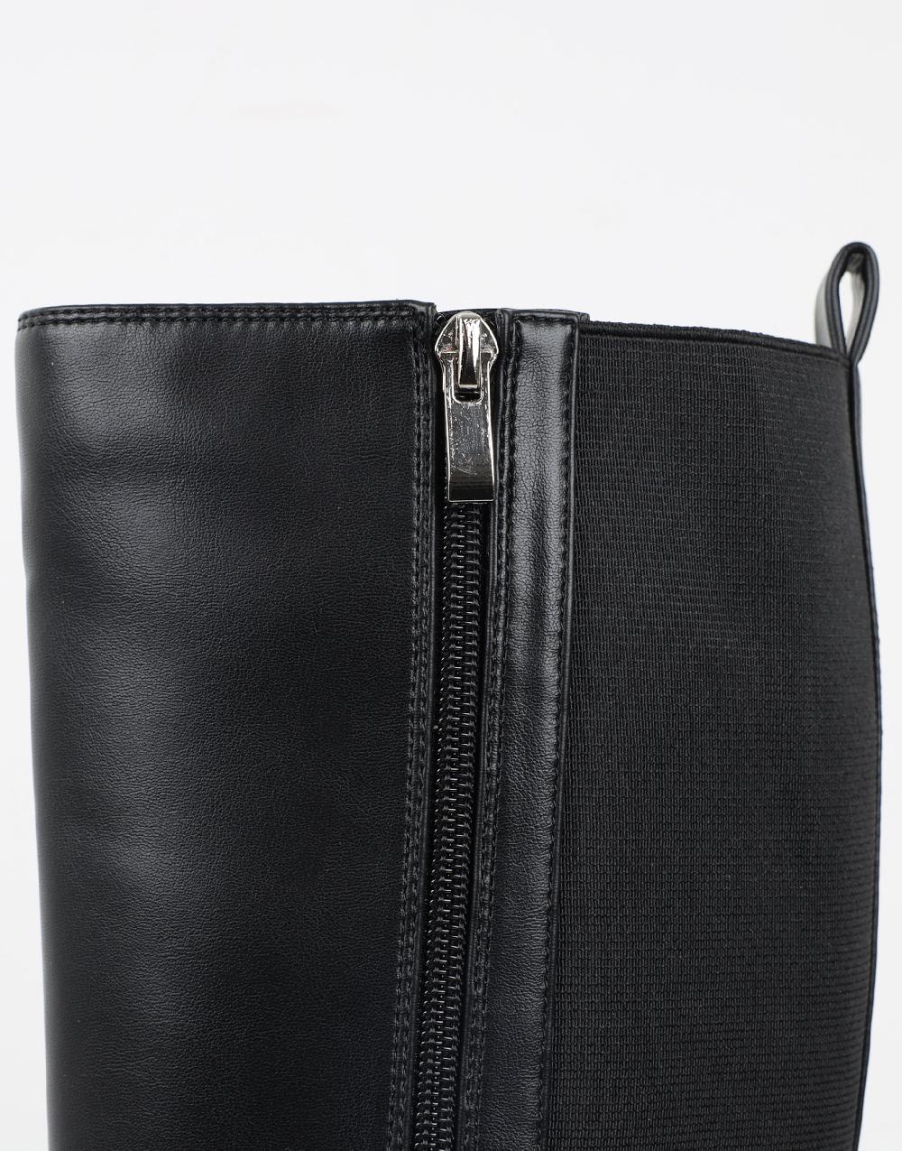 Simmi Black Knee High Sock Chunky Boots