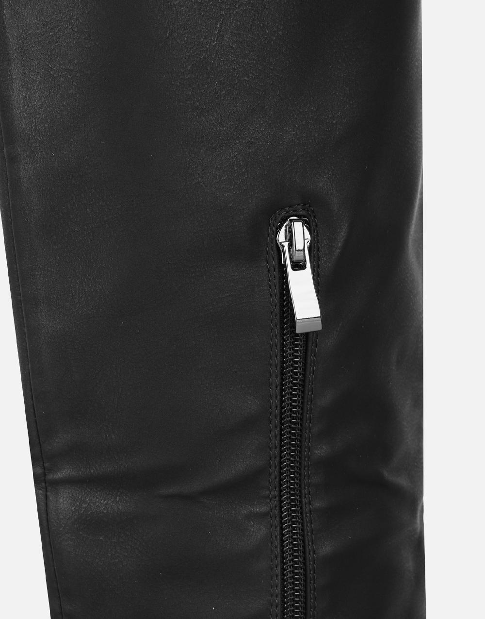 Simmi Black Knee High Tab Detail Boots