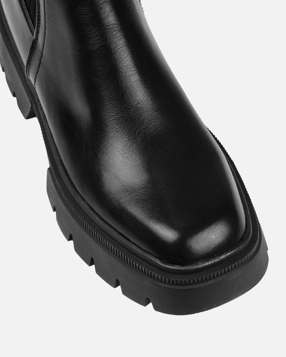 Simmi Black Knit Chunky Ankle Boots