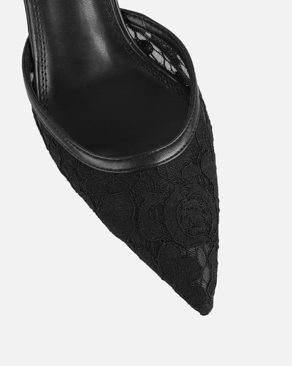 Simmi Black Lace Kitten Heels