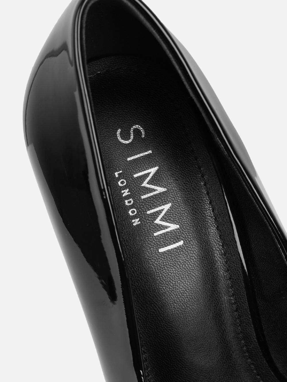 Simmi Black Patent Court Shoes