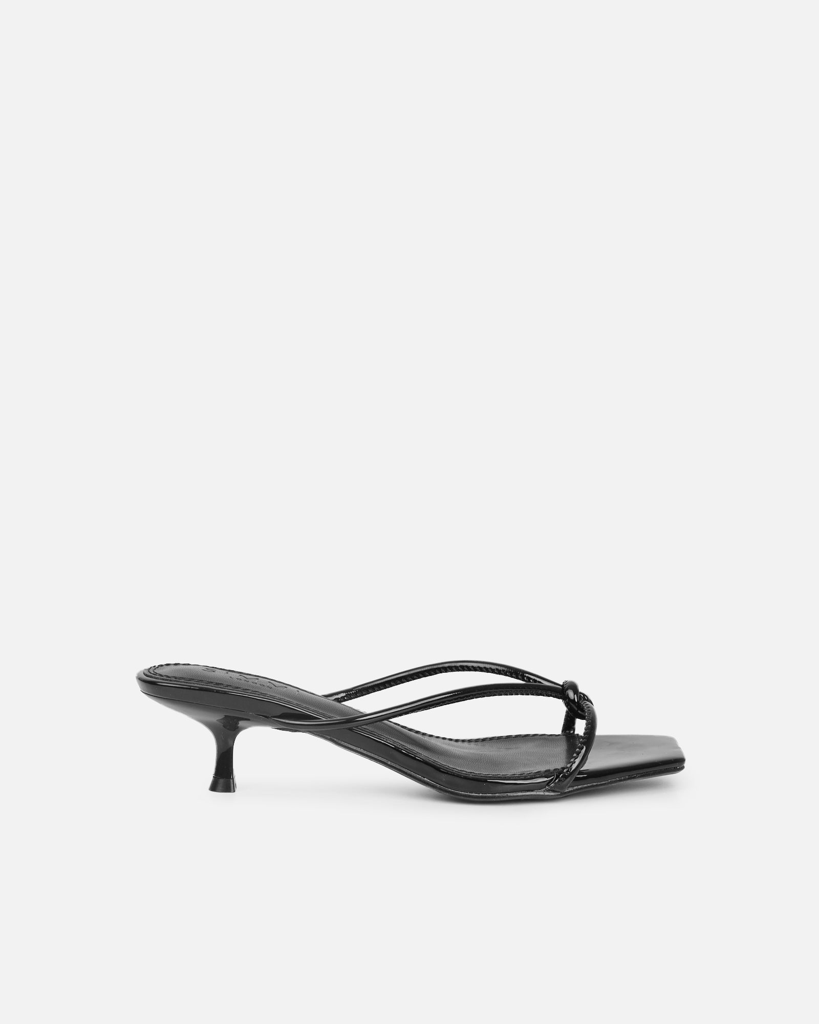 Simmi Black Patent Knotted Mules