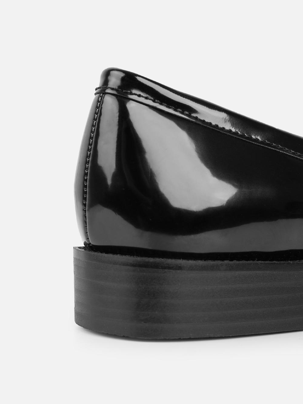 Simmi Black Patent Tassel Loafers