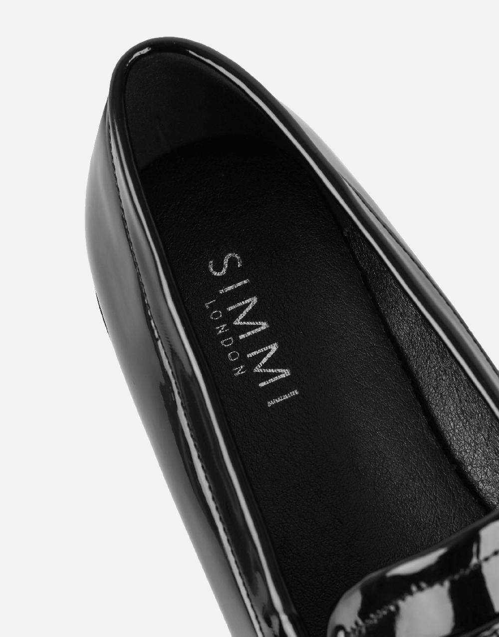 Simmi Black Patent Tassel Loafers