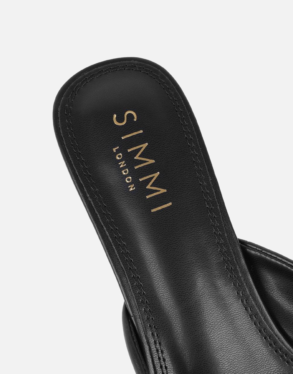 Simmi Black Ruched Mules