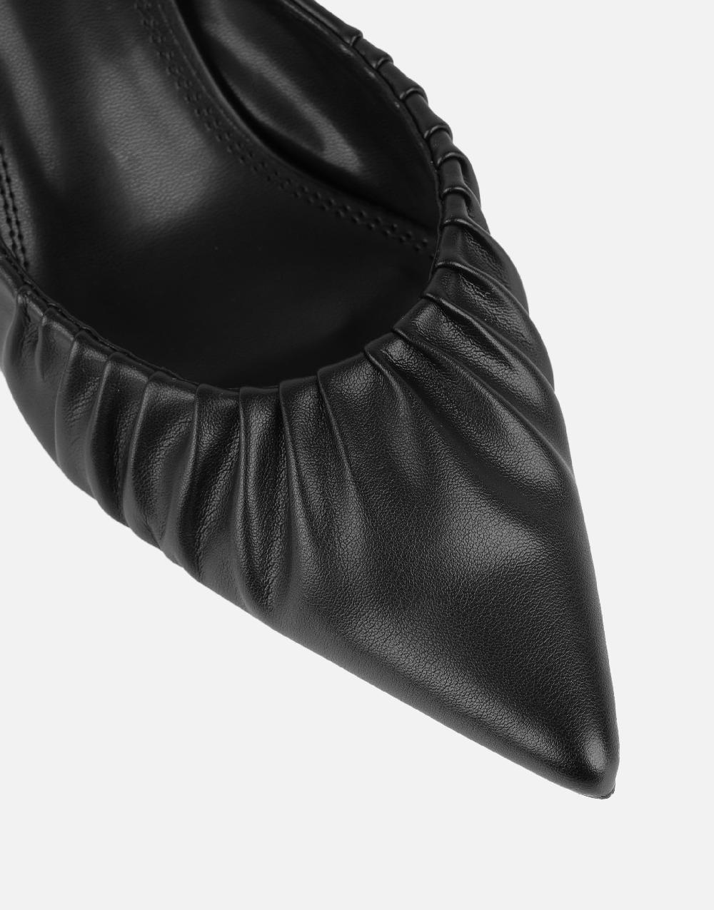 Simmi Black Ruched Mules
