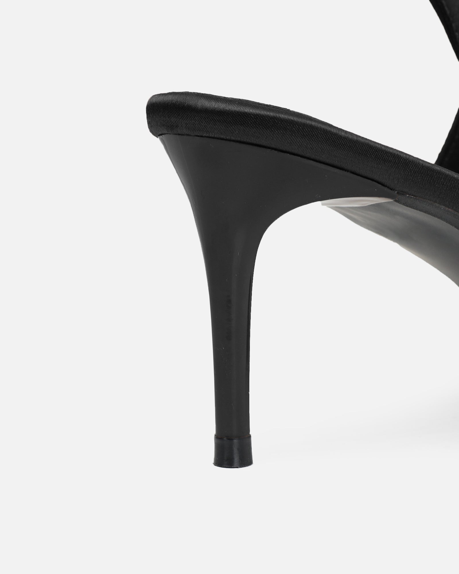 Simmi Black Satin Strappy Slingback Court Shoes