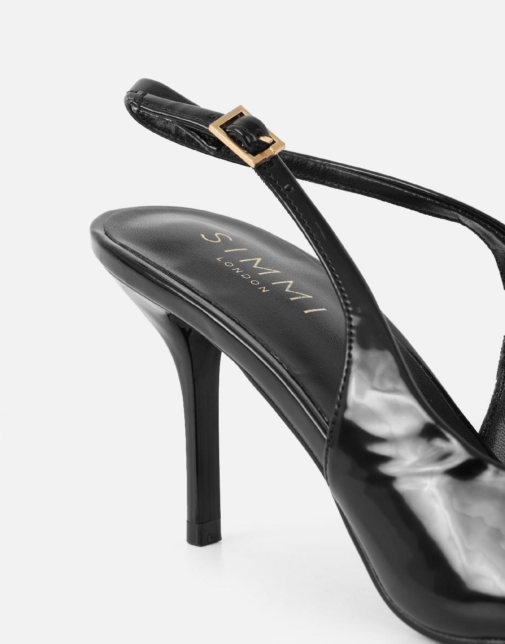 Simmi Black Slingback Court Shoes