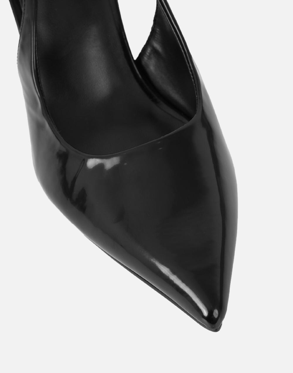 Simmi Black Slingback Court Shoes