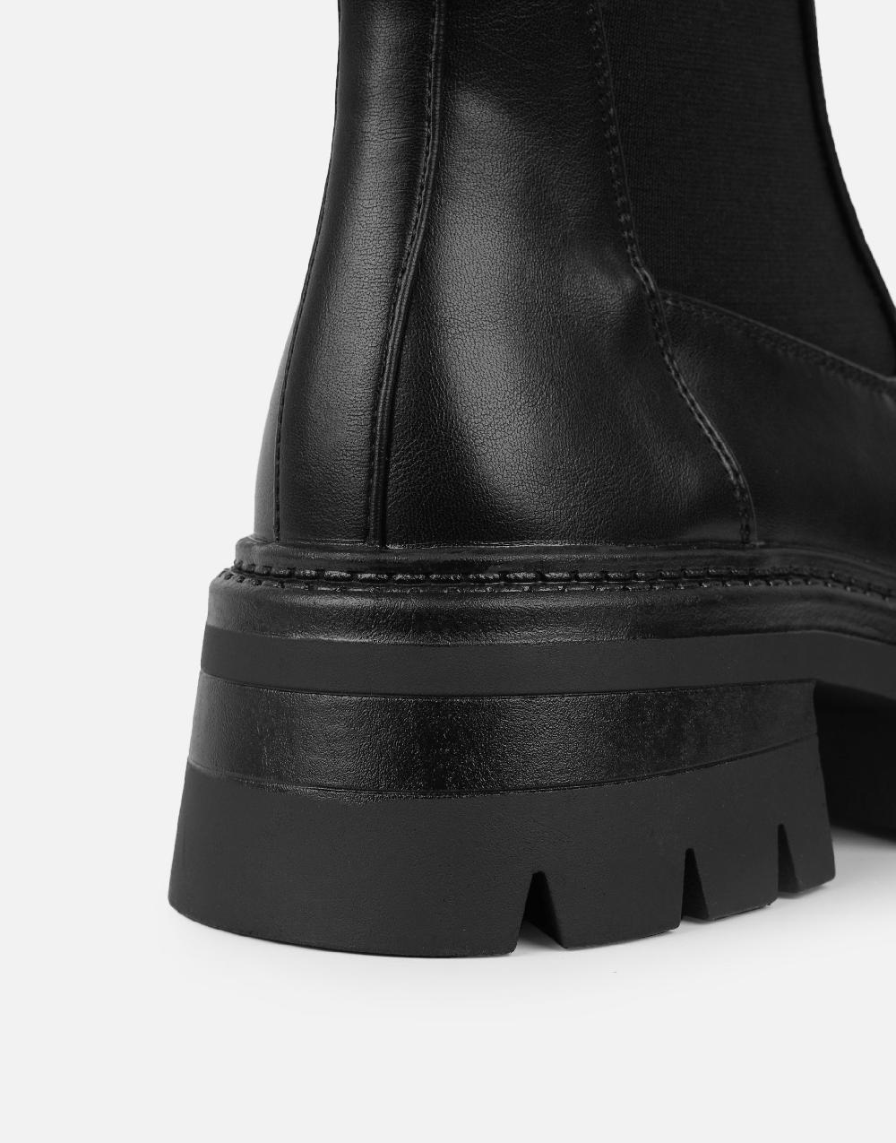 Simmi Black Sock Chunky Ankle Boots