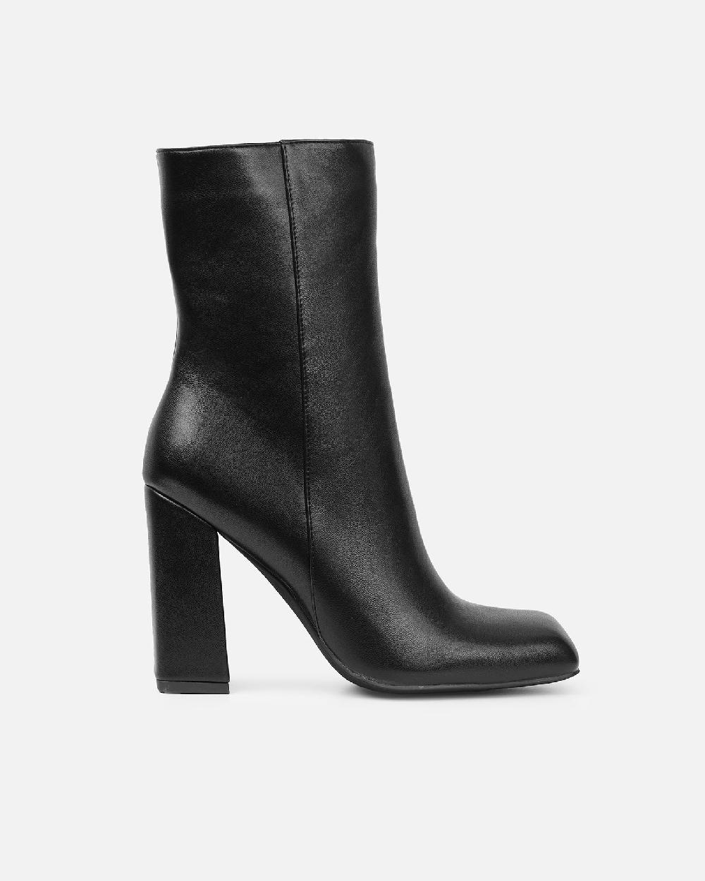 Simmi Black Square Toe Ankle Boots