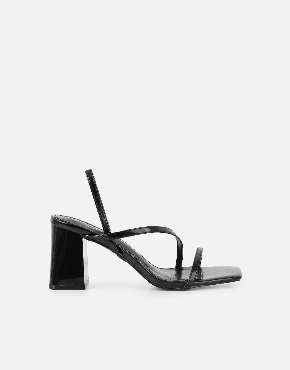 Simmi Black Strappy Block Heeled Sandals