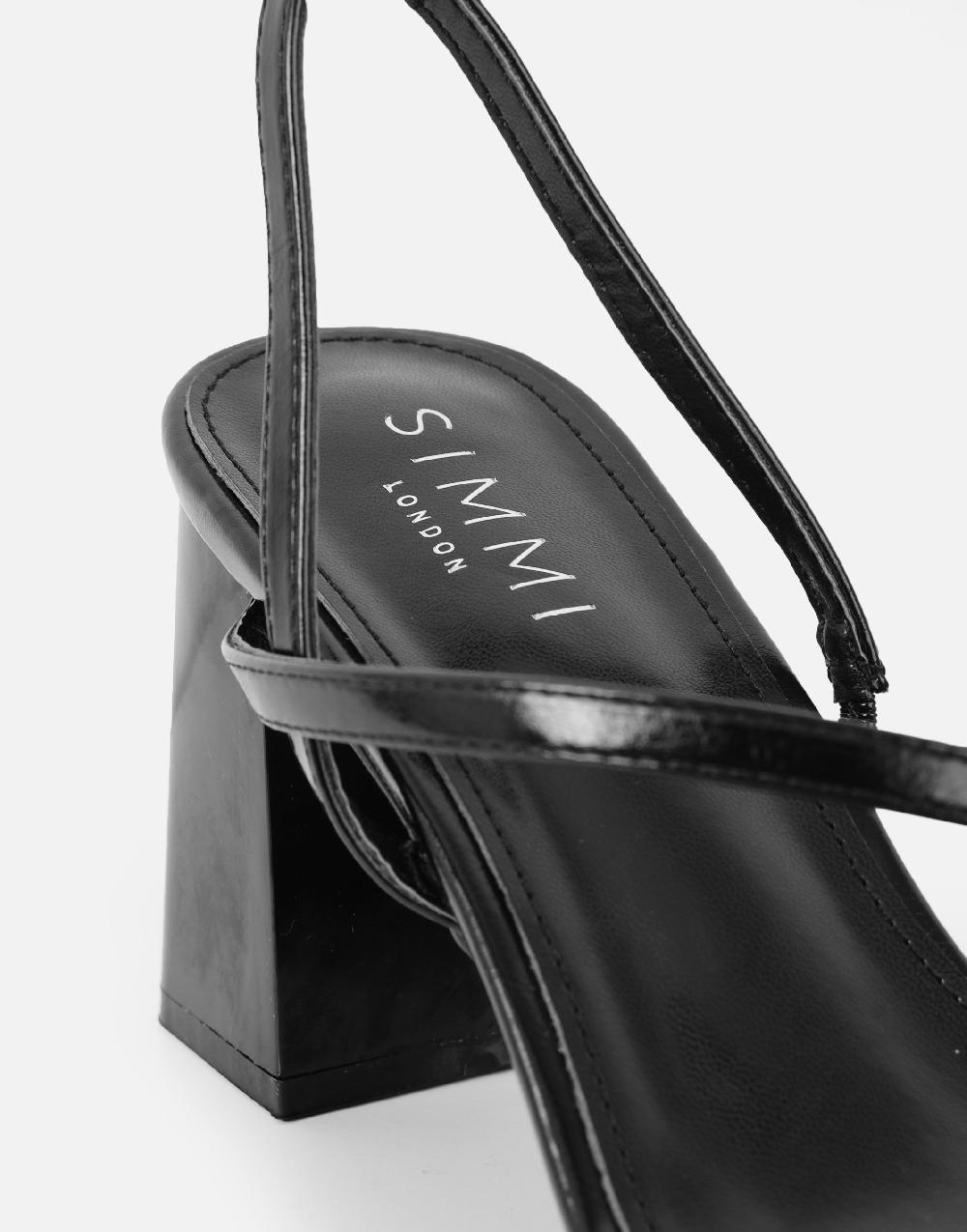Simmi Black Strappy Block Heeled Sandals