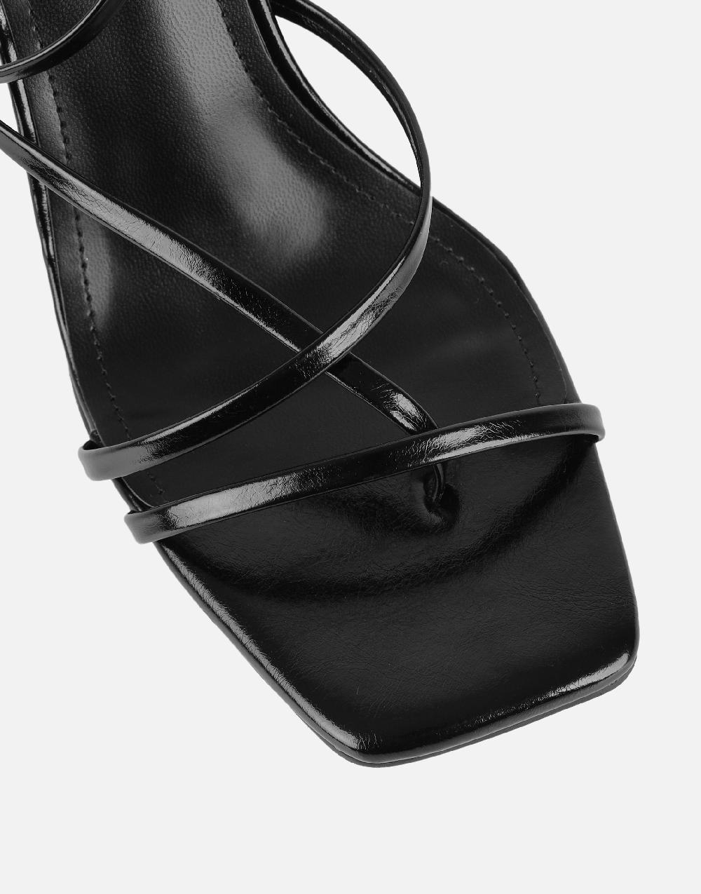 Simmi Black Strappy Block Heeled Sandals