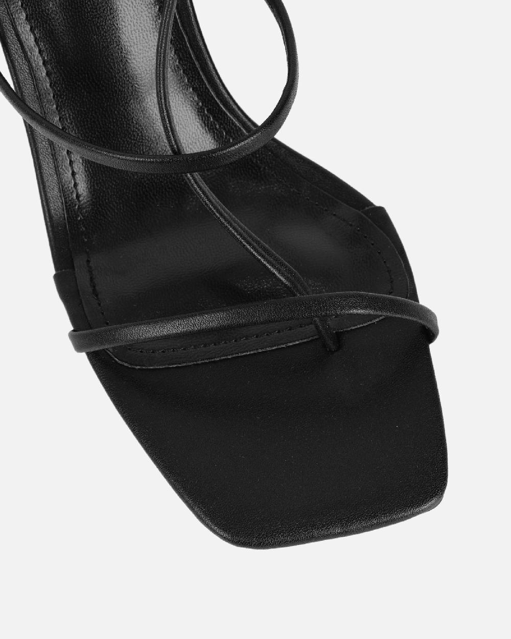 Simmi Black Strappy Heeled Sandals