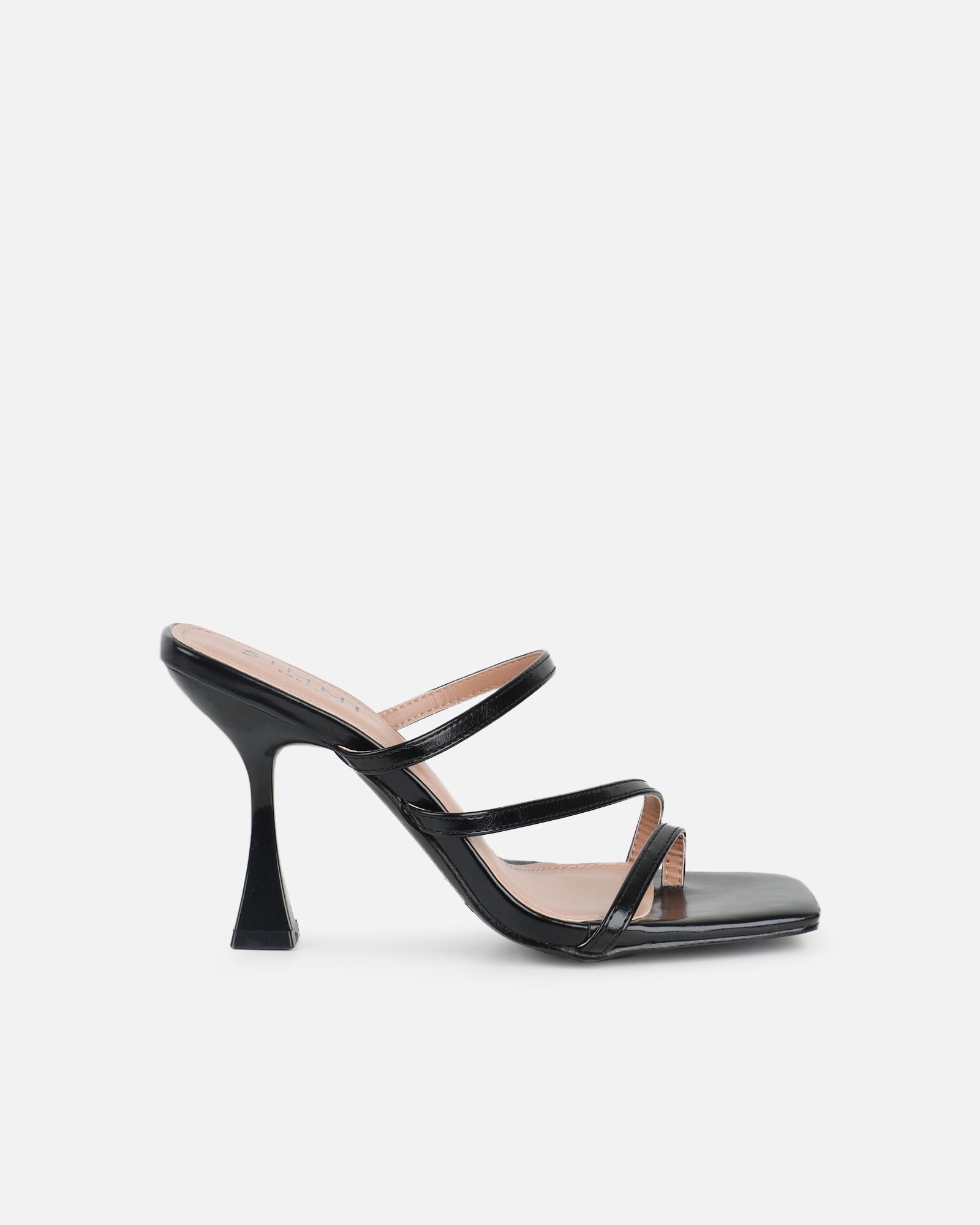 Simmi Black Strappy Mules