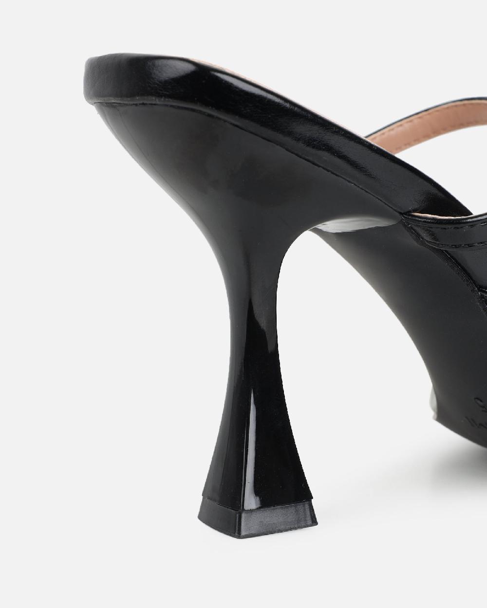 Simmi Black Strappy Mules