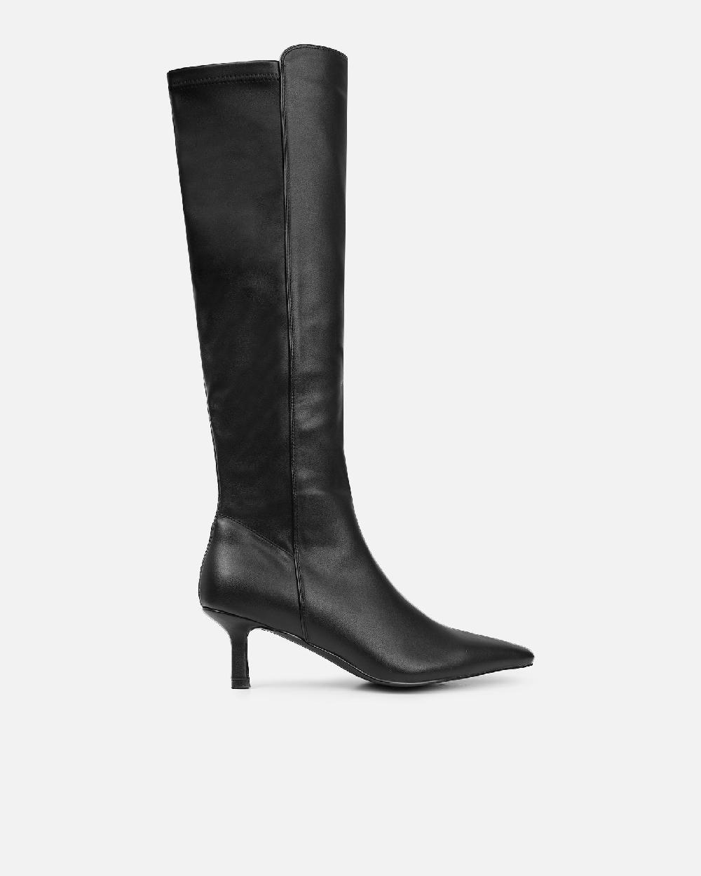Simmi Black Stretch Knee Boots