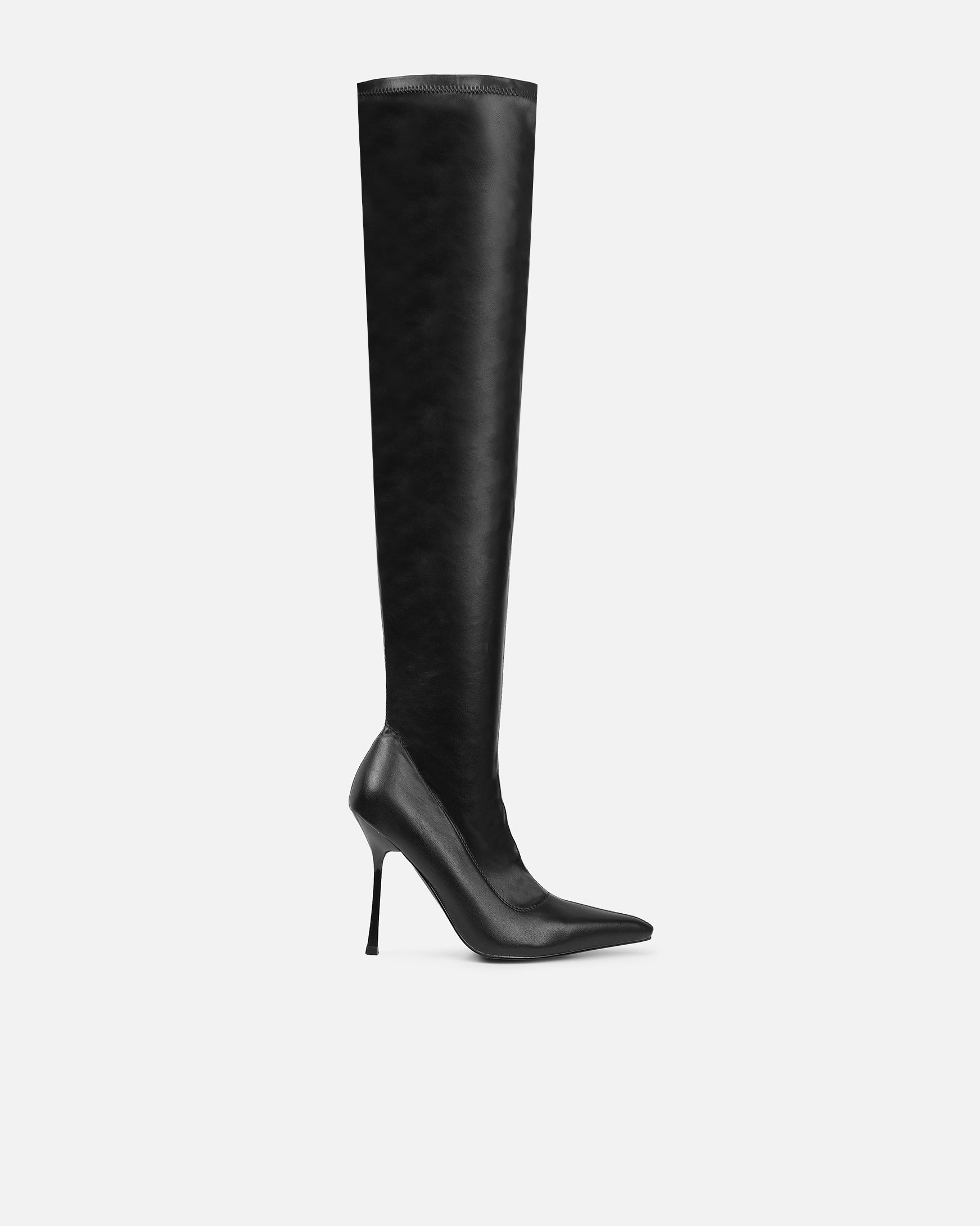Simmi Black Stretch Over The Knee Boots