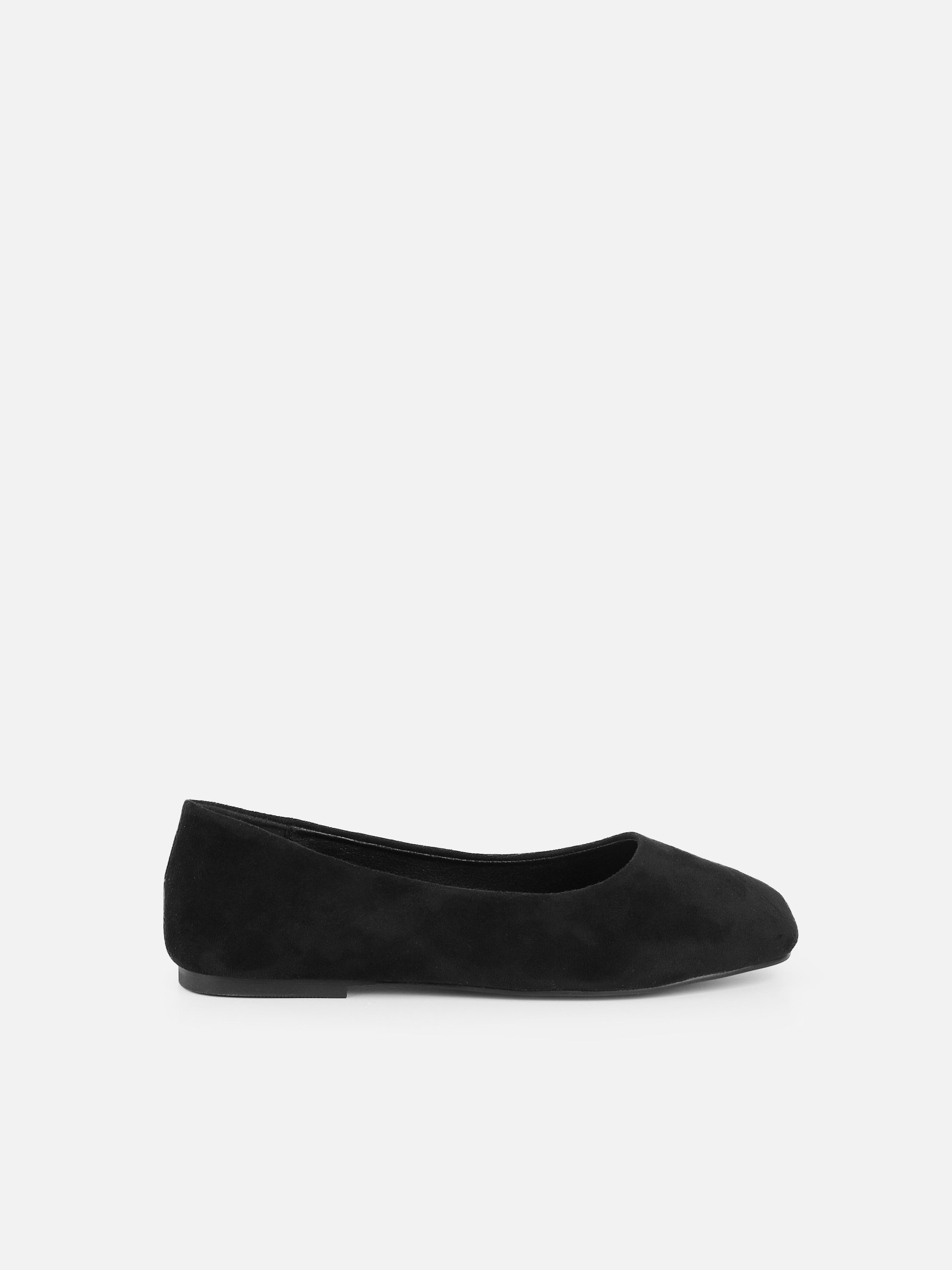 Simmi Black Suede Ballerina Flats