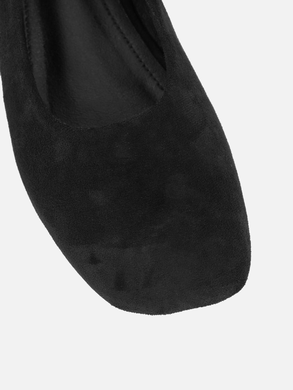 Simmi Black Suede Ballerina Flats