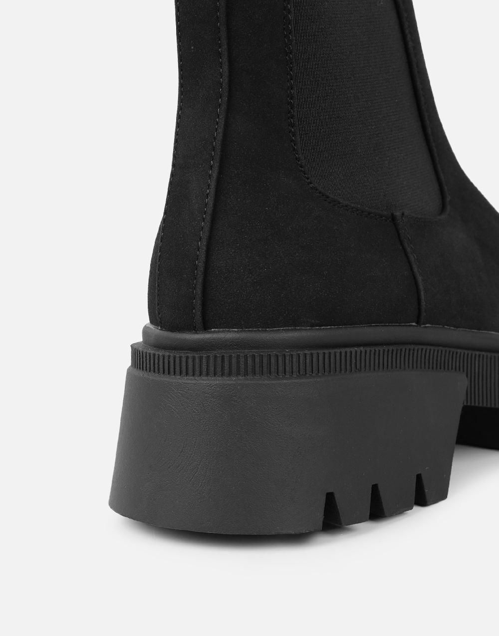 Simmi Black Suede Chunky Chelsea Boots
