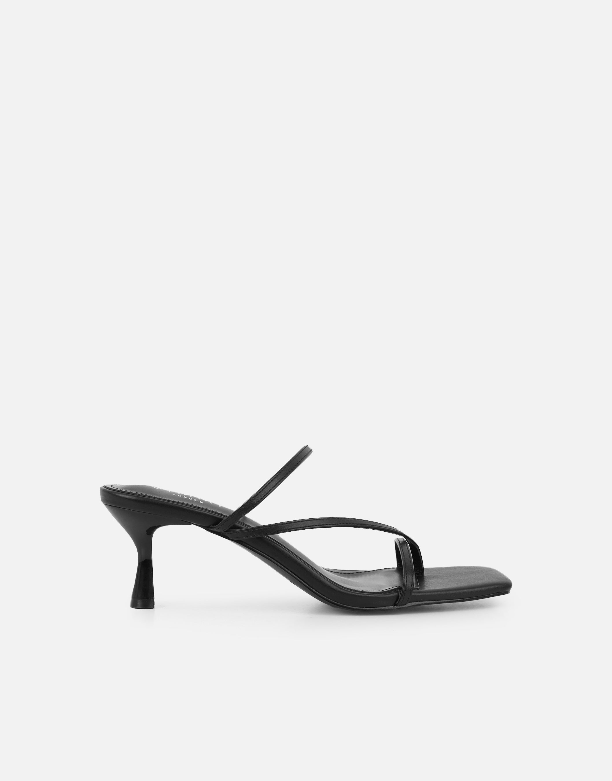 Simmi Black Toe Thong Mules