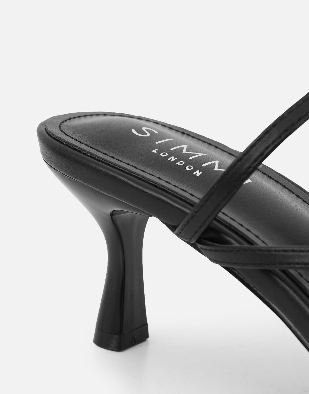 Simmi Black Toe Thong Mules