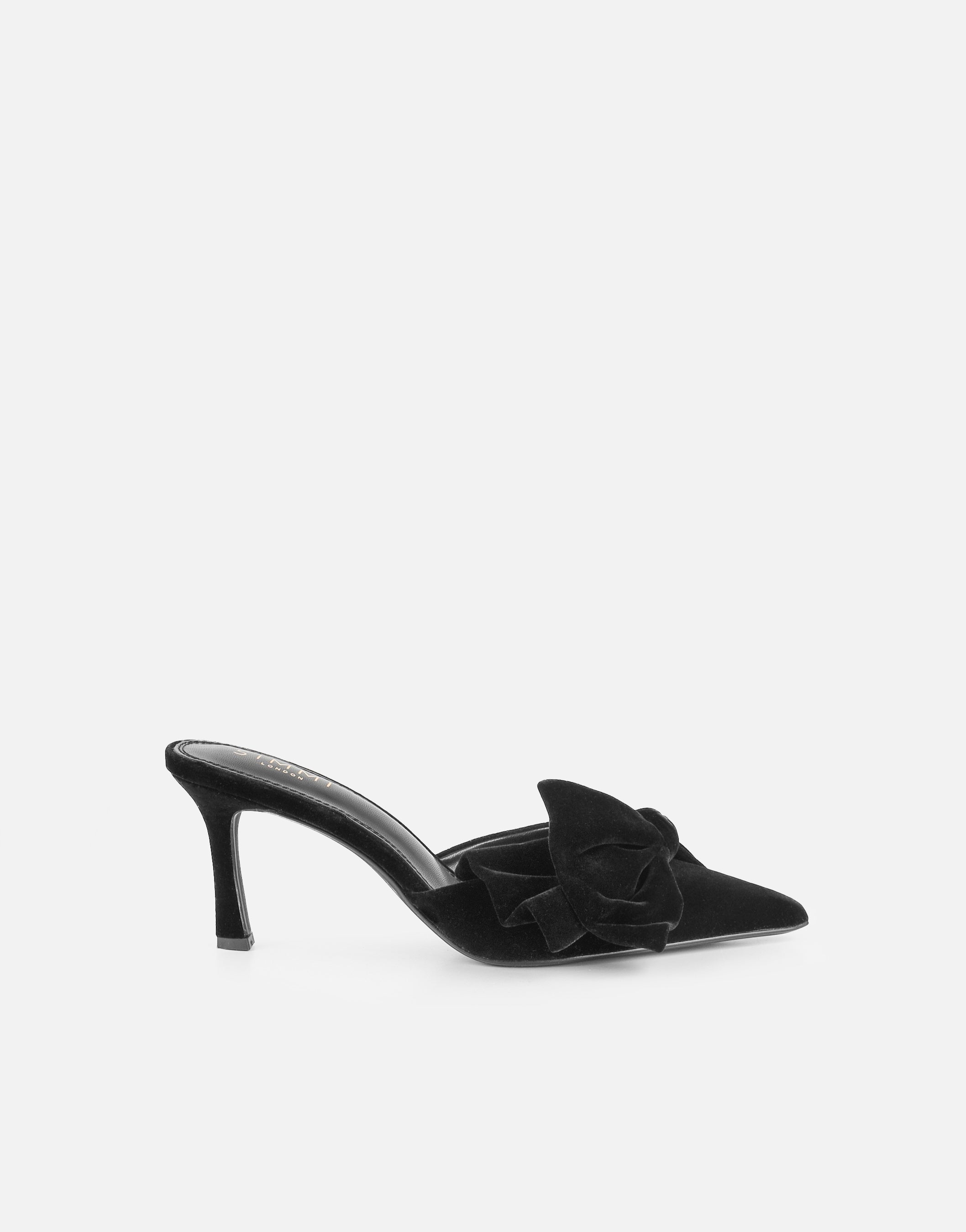 Simmi Black Velvet Bow Mules
