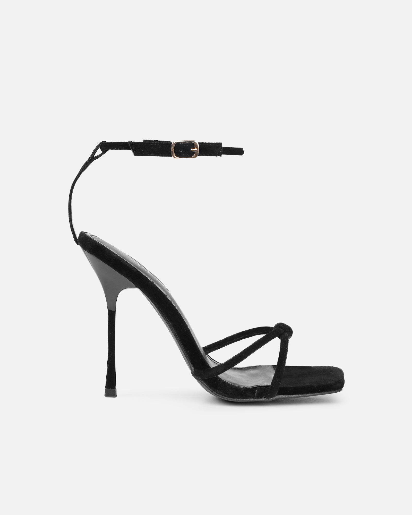 Simmi Black Velvet Heeled Sandals