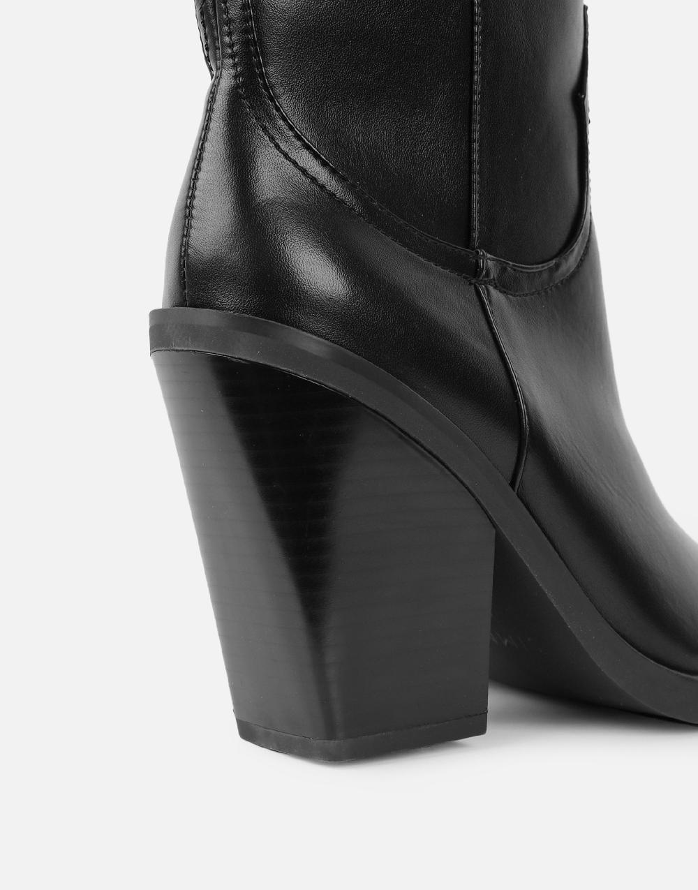 Simmi Black Western Heeled Boots
