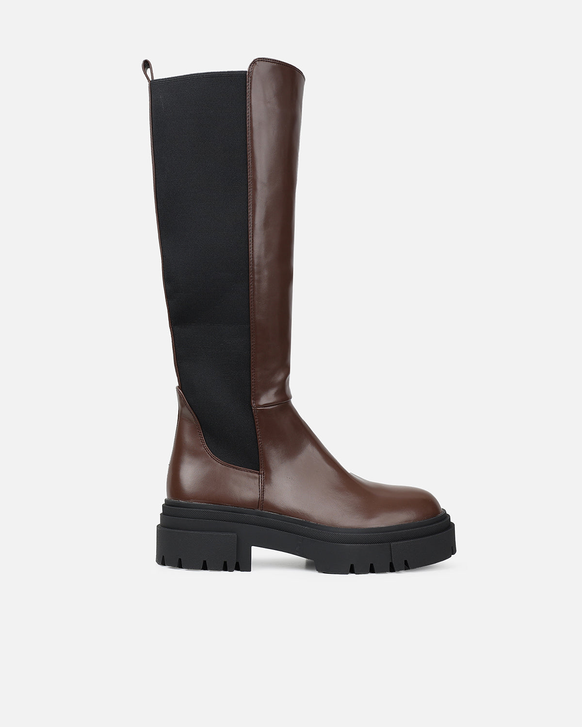 Simmi Brown Chunky Knee Boots