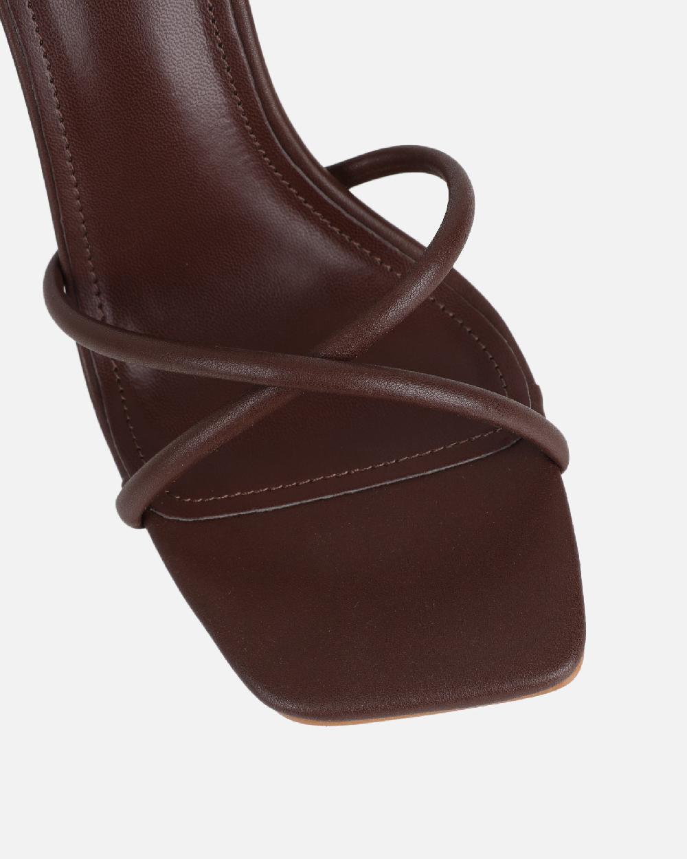 Simmi Brown Heeled Sandals