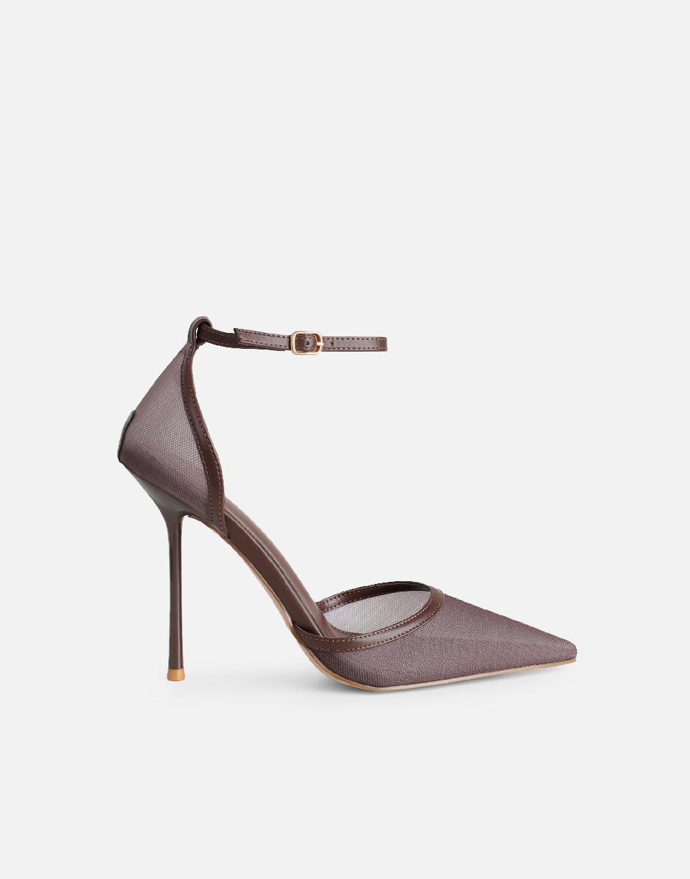 Simmi Brown Mesh Court Heels