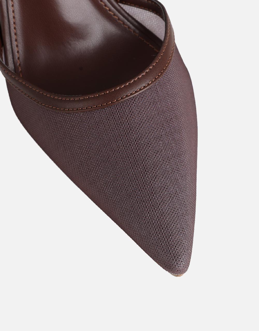 Simmi Brown Mesh Court Heels