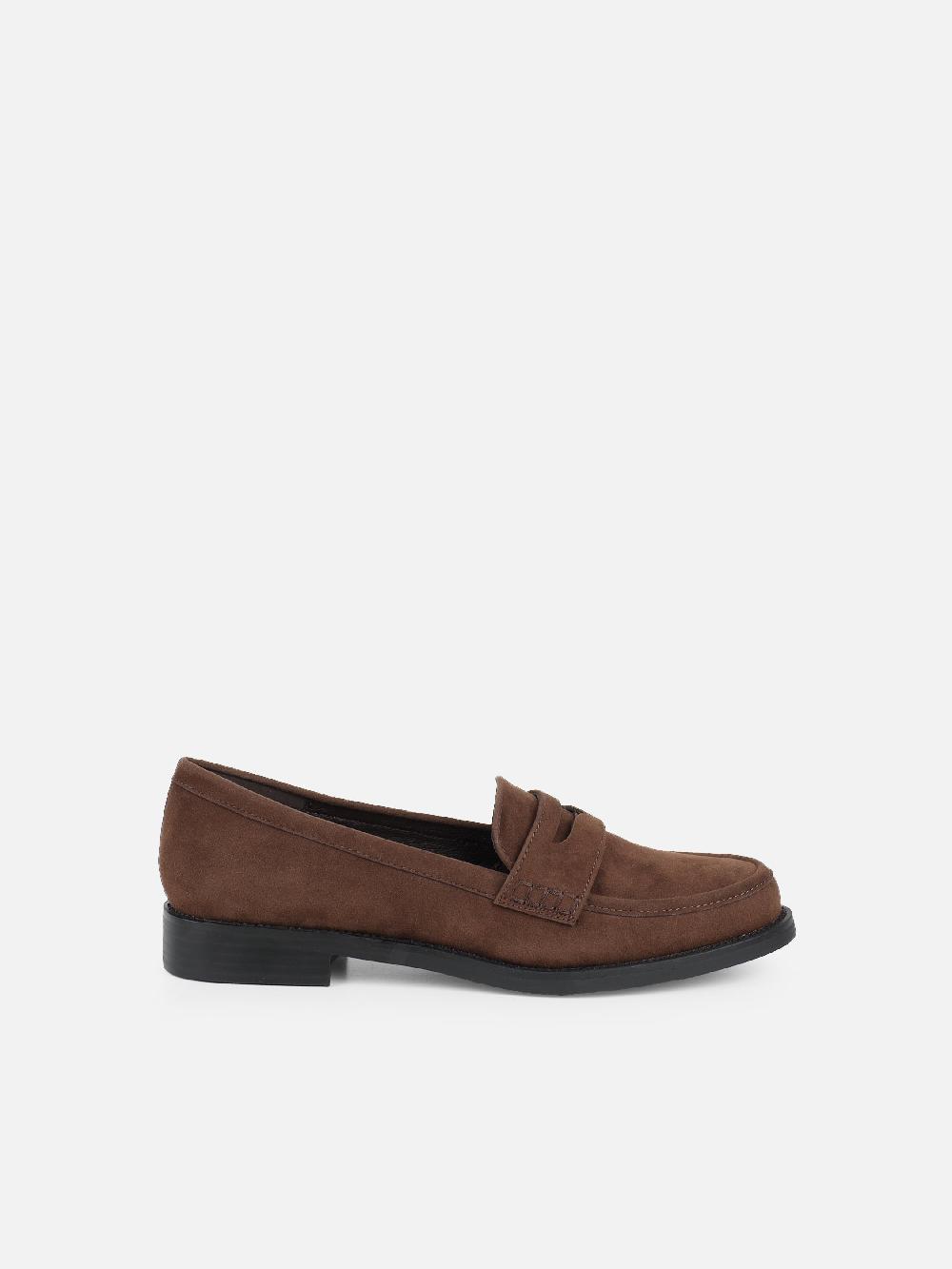 Simmi Brown Suede Penny Loafers