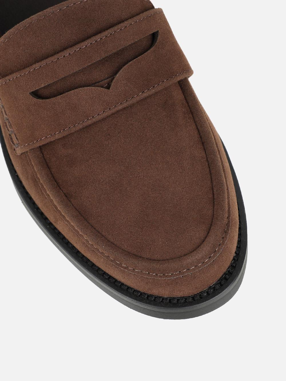 Simmi Brown Suede Penny Loafers