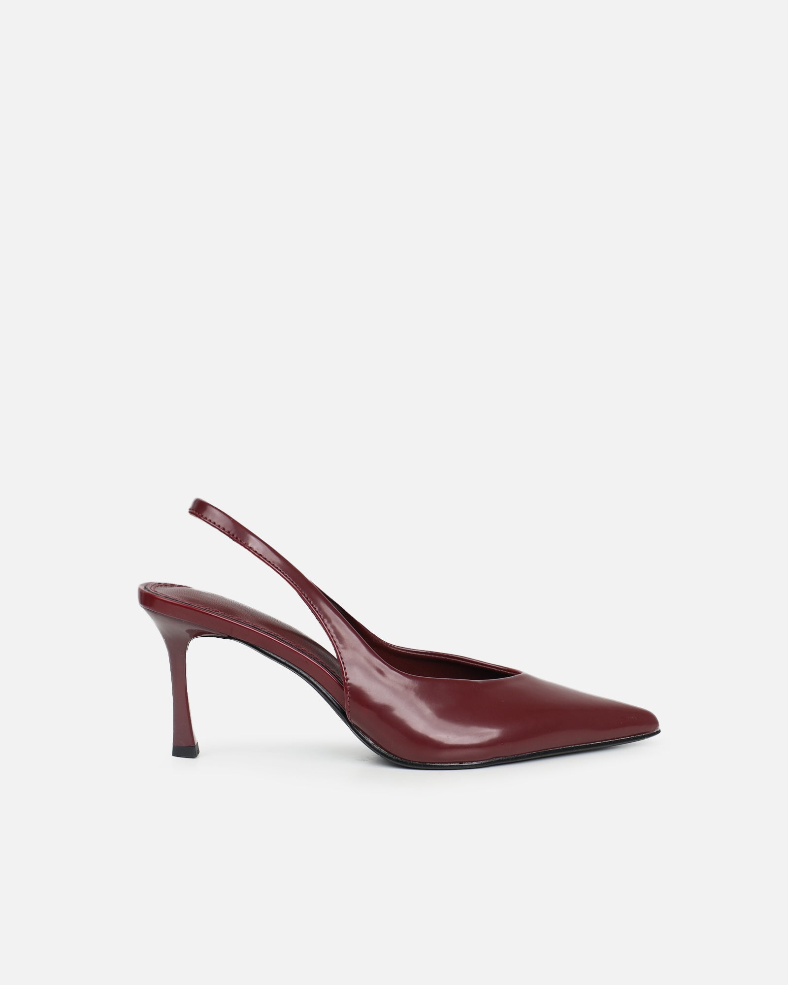 Simmi Burgundy Box Slingback Court Shoes