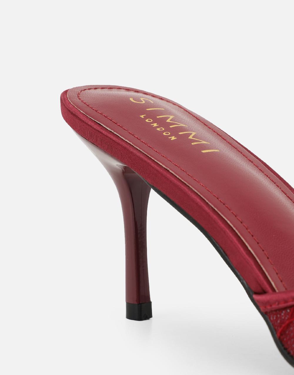 Simmi Burgundy Lace Mules