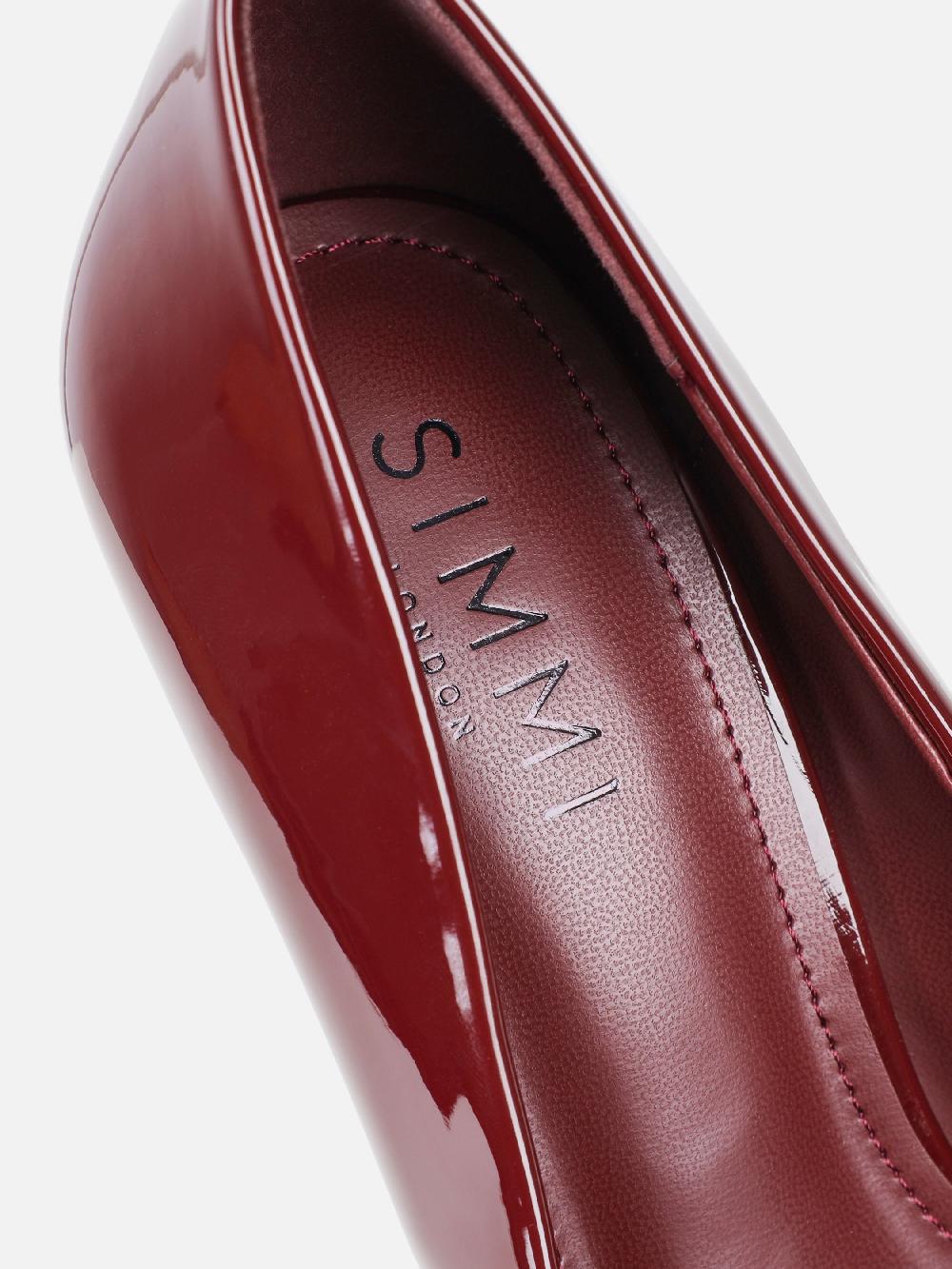 Simmi Burgundy Patent Court Shoes