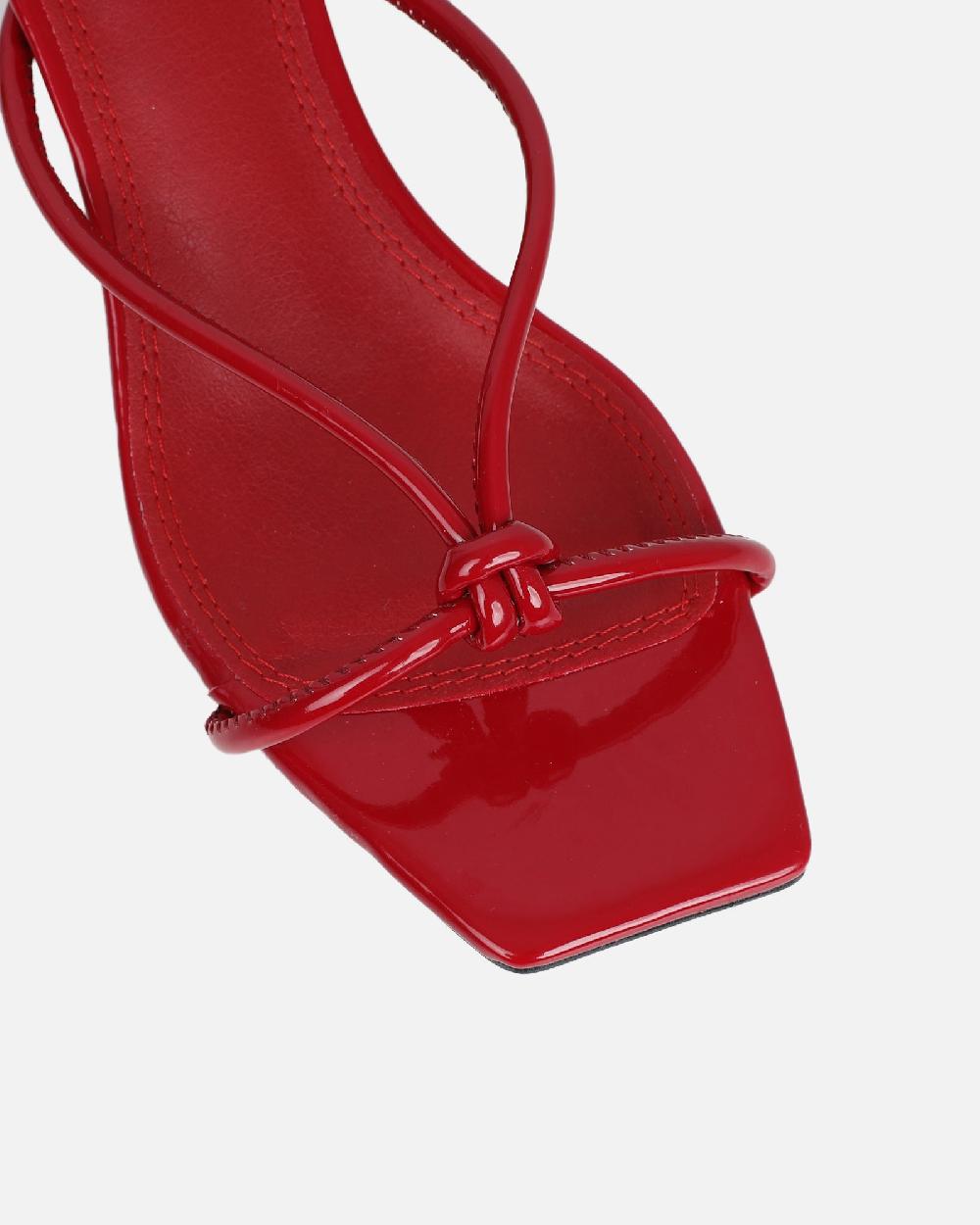 Simmi Burgundy Patent Knotted Mules