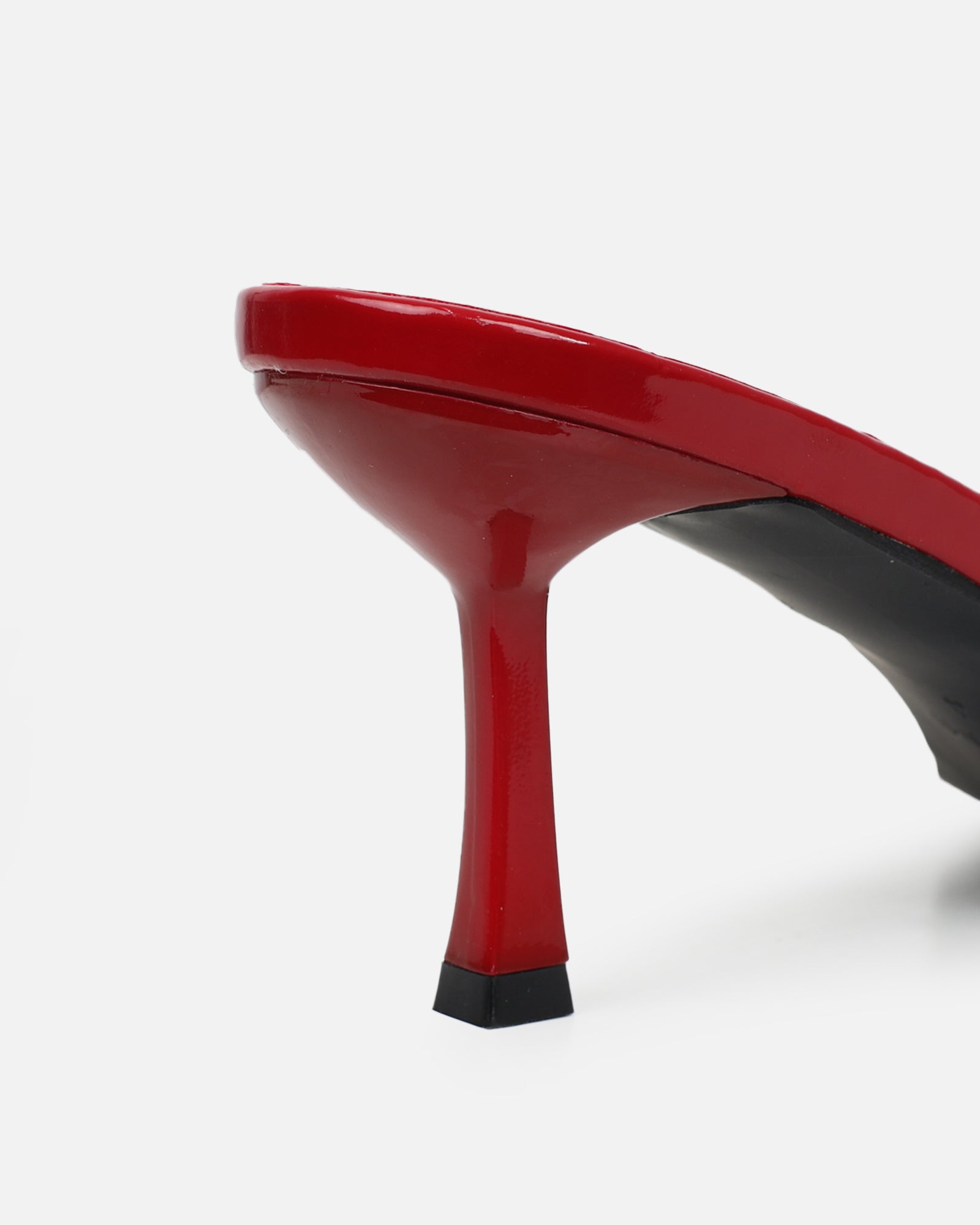 Simmi Burgundy Patent Mid Heel Mules