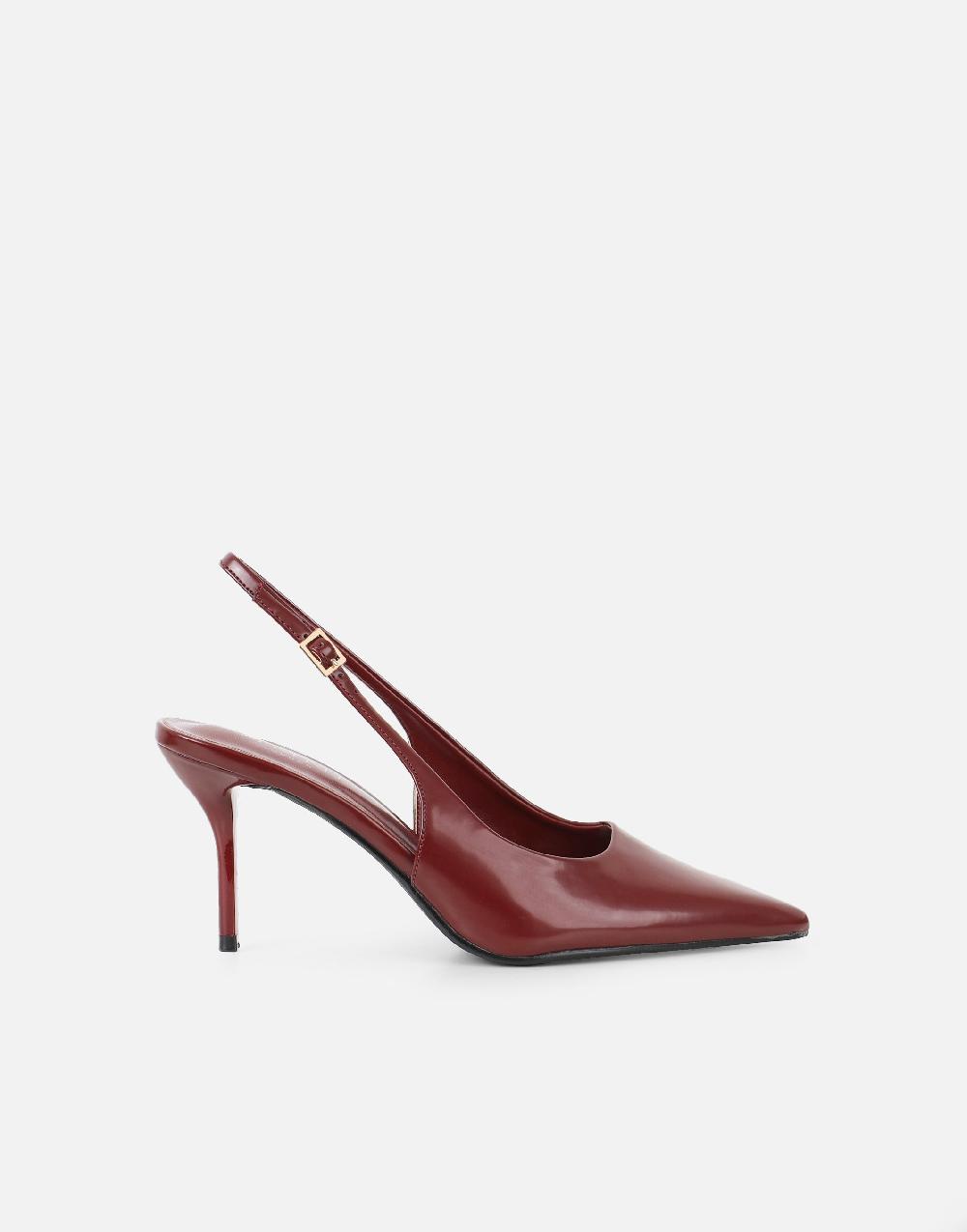 Simmi Burgundy Slingback Court Shoes