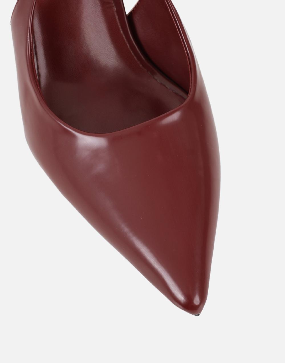 Simmi Burgundy Slingback Court Shoes