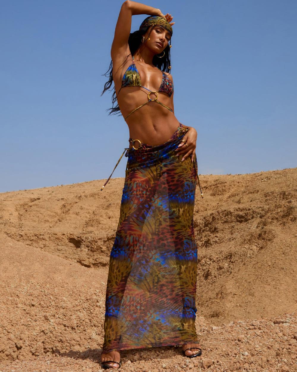 simmi BUTTERFLY PRINT MESH MAXI SKIRT